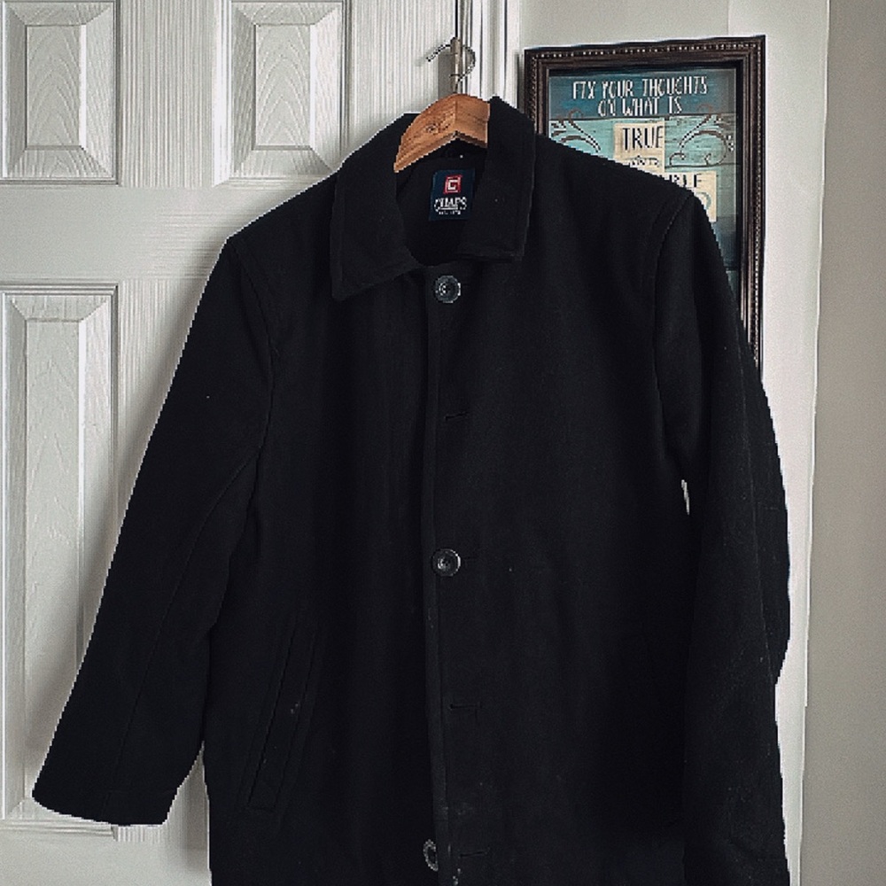 Chaps Classic Black Peacoat